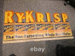 RY-KRISP 1930s Ralston rye cookie cracker cereal box general store display sign