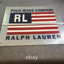 Ralph Lauren Polo Jean Advertising Big Sign Metal Display Department Store 34x27
