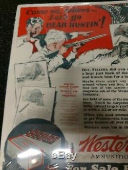 Rare 1920's Vintage Winchester Western. 22 Sign Store Display Poster 25 X 19