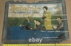 Rare 1930s Kodak BROWNIE CAMERA Cardboard Store DISPLAY Advertisement SIGN 22x30
