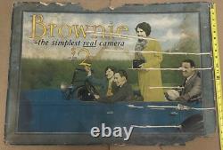 Rare 1930s Kodak BROWNIE CAMERA Cardboard Store DISPLAY Advertisement SIGN 22x30
