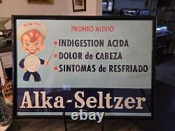 Rare 1950's Alka-Seltzer Store Advertising Sign with Speedy Large