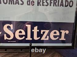 Rare 1950's Alka-Seltzer Store Advertising Sign with Speedy Large