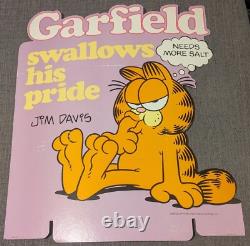 Rare 1987 Garfield Advertising Book Store Display Header, Swallows His Pride