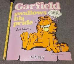 Rare 1987 Garfield Advertising Book Store Display Header, Swallows His Pride