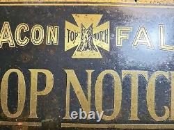 Rare Antique Beacon Falls Top Notch Rubber Footwear All Brass Store Display Sign