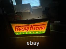 Rare DOUBLE-SIDED KRISPY KREME DOUGHNUT Fiber Dot LIGHT UP SIGN Store Display