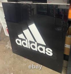 Rare Huge 3ft X 3ft Adidas Swoosh Store Display Wall Sign Fixture Plastic Black