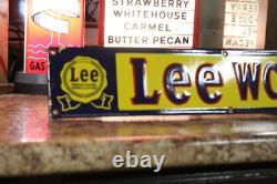 Rare Lee Work Clothing Store Display Dealer Sign Wear Denim Overalls Gas Oil