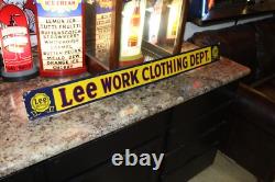 Rare Lee Work Clothing Store Display Dealer Sign Wear Denim Overalls Gas Oil
