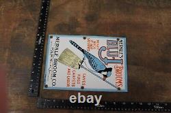 Rare Merkle Blu-j Broom Dealer Porcelain Metal Sign Bird Cleaning Hardware Store