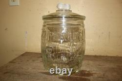Rare Original 1930's Planters Peanuts Glass Store Display Nuts Candy Jar Sign