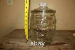 Rare Original 1930's Planters Peanuts Glass Store Display Nuts Candy Jar Sign