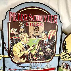 Rare Peter Schuyler Cigar TRI-FOLD STORE DISPLAY Vintage Store Sign 1920s