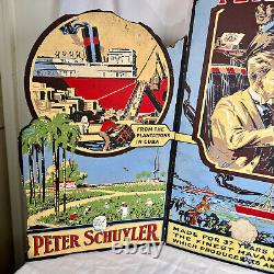 Rare Peter Schuyler Cigar TRI-FOLD STORE DISPLAY Vintage Store Sign 1920s