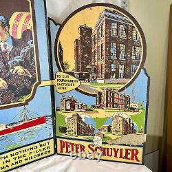 Rare Peter Schuyler Cigar TRI-FOLD STORE DISPLAY Vintage Store Sign 1920s
