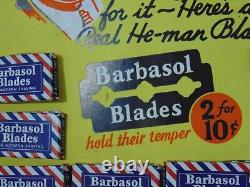 Rare Razor Blade Full Store Display Advertising Rack Barbasol Singing Sam