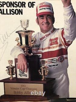 Rare SIGNED 1983 MILLER High Life BOBBY ALLISON Nascar Champion STORE DISPLAY