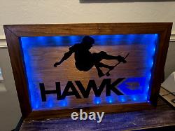 Rare Tony Hawk Skateboard Store Lighted Sign Display Clothing Advertising Wooden