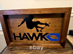 Rare Tony Hawk Skateboard Store Lighted Sign Display Clothing Advertising Wooden