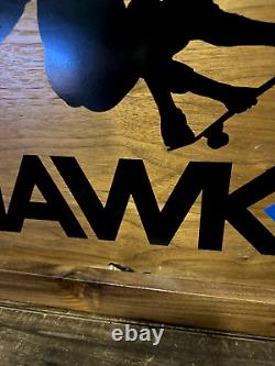 Rare Tony Hawk Skateboard Store Lighted Sign Display Clothing Advertising Wooden