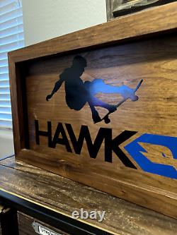 Rare Tony Hawk Skateboard Store Lighted Sign Display Clothing Advertising Wooden