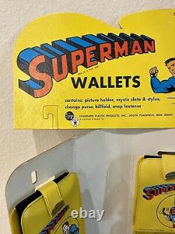 Rare! Vintage 1966 Superman 11 Wallet Store Display With Original Header Sign