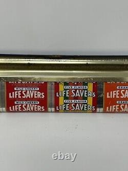 Rare Vintage CANADA Tin Lithograph LIFE SAVERS Candy Store DISPLAY Rack Signage