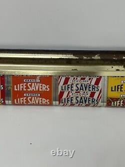 Rare Vintage CANADA Tin Lithograph LIFE SAVERS Candy Store DISPLAY Rack Signage