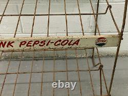 Rare Vintage Double Dot Pepsi Cola 1940's Metal Store Display Stand