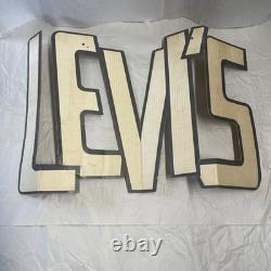 Rare Vintage Levi's Big E Advertising Display Sign Card Ephemera Ad 60s 70s