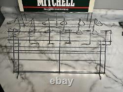 Rare Vintage Mitchell Reels Rod Metal Store Display Sign Stand Pegboard