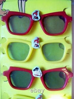 Rare Vintage Store Display of Flintstones Sunglasses, All Mint and Unused