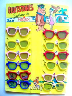 Rare Vintage Store Display of Flintstones Sunglasses, All Mint and Unused