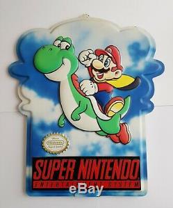 Rare Vintage Super Nintendo SNES M80Y Mario Yoshi Store Display Promotional Sign