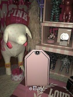 Rare Vintage Victorias Secret pink Wooden Store Display Sign Tag Prop