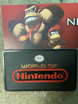 Rare Vintage WORLD OF NINTENDO Store Display Sign 12x7 Plastic 2 Sided