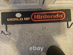 Rare Vintage World Of Nintendo Store Display Sign In VG Condition Double Sided