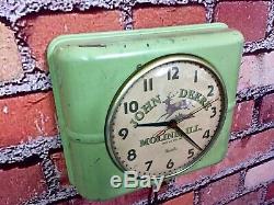 Rare Vtg John Deere Old Tractor Dealer Advertising Farm Store Display Clock Sign