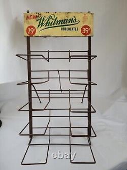 Rare Whitman's Chocolates Metal Sign Display Wire Rack Robert Holley Co