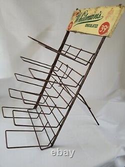 Rare Whitman's Chocolates Metal Sign Display Wire Rack Robert Holley Co