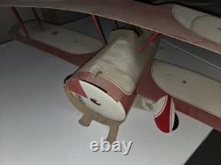 Red Baron Pizza Cardboard Airplane Hanging Store Display Sign Promo Bi-Plane Ad