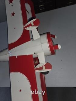 Red Baron Pizza Cardboard Airplane Hanging Store Display Sign Promo Bi-Plane Ad