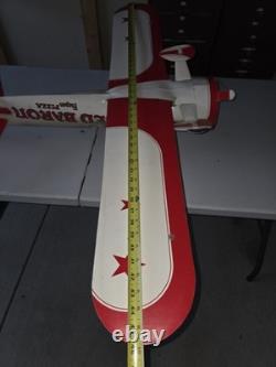 Red Baron Pizza Cardboard Airplane Hanging Store Display Sign Promo Bi-Plane Ad