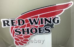 Red Wing Shoes Tin Metal Advertising Sign Wings