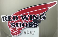 Red Wing Shoes Tin Metal Advertising Sign Wings