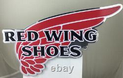 Red Wing Shoes Tin Metal Advertising Sign Wings