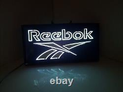 Reebok Store Display 90s Vintage Light Up Advertising Sign Neon 24x12.5