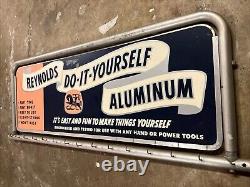 Reynolds aluminum sign bracket and hangers vintage store display