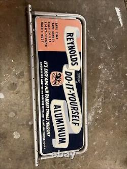 Reynolds aluminum sign bracket and hangers vintage store display